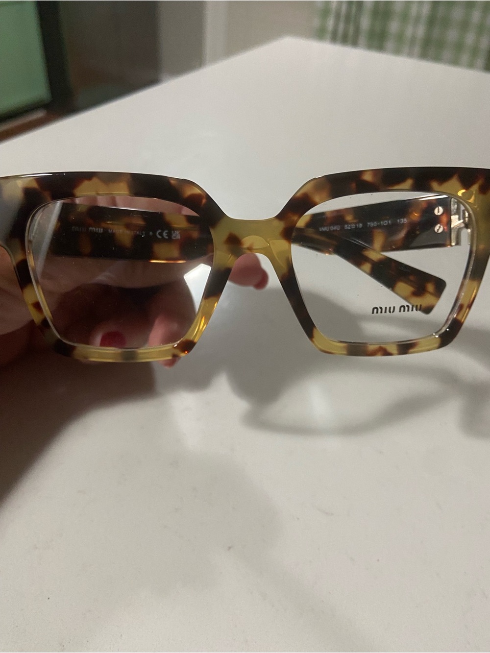 Miu Miu Tortoiseshell Square Optical Glasses - Brown New without tags - Picture 3 of 5